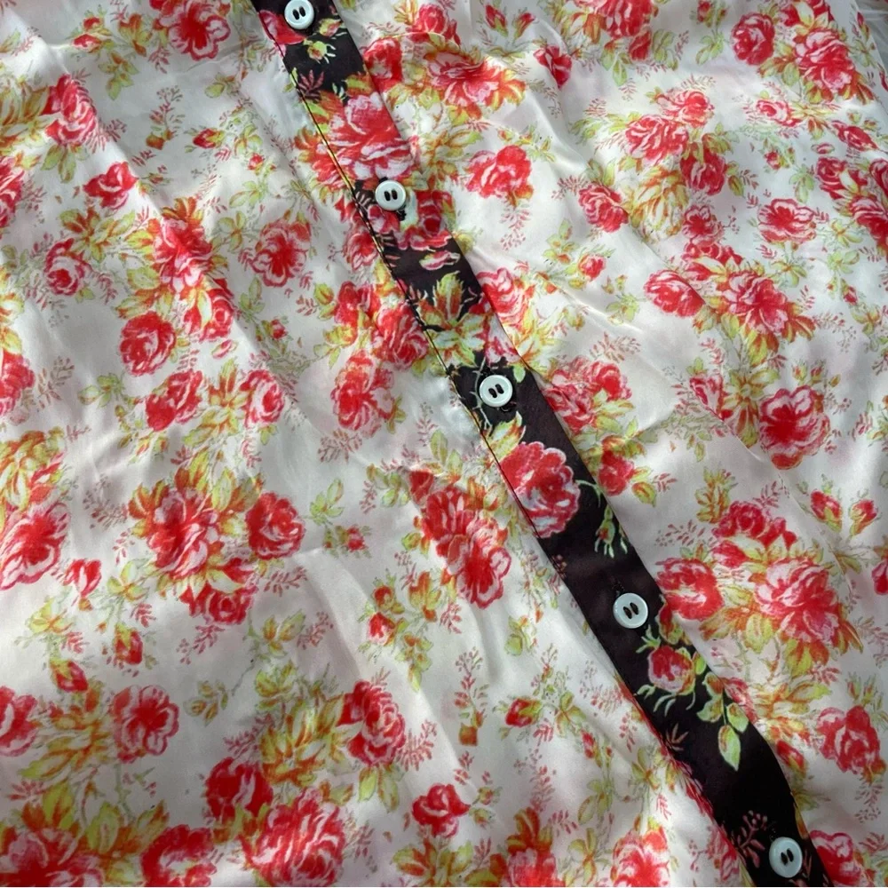 Anthropologie Hemant & Nandita Fatima Floral Button Down Blouse HTF Romantic Top - Picture 6 of 8